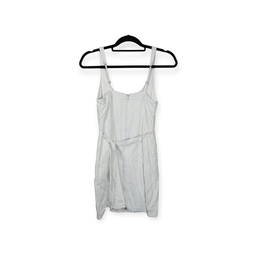 Abercrombie and Fitch White Thin Strap Dress SZ XS Tie Waist Bridal Mini - Picture 3 of 10